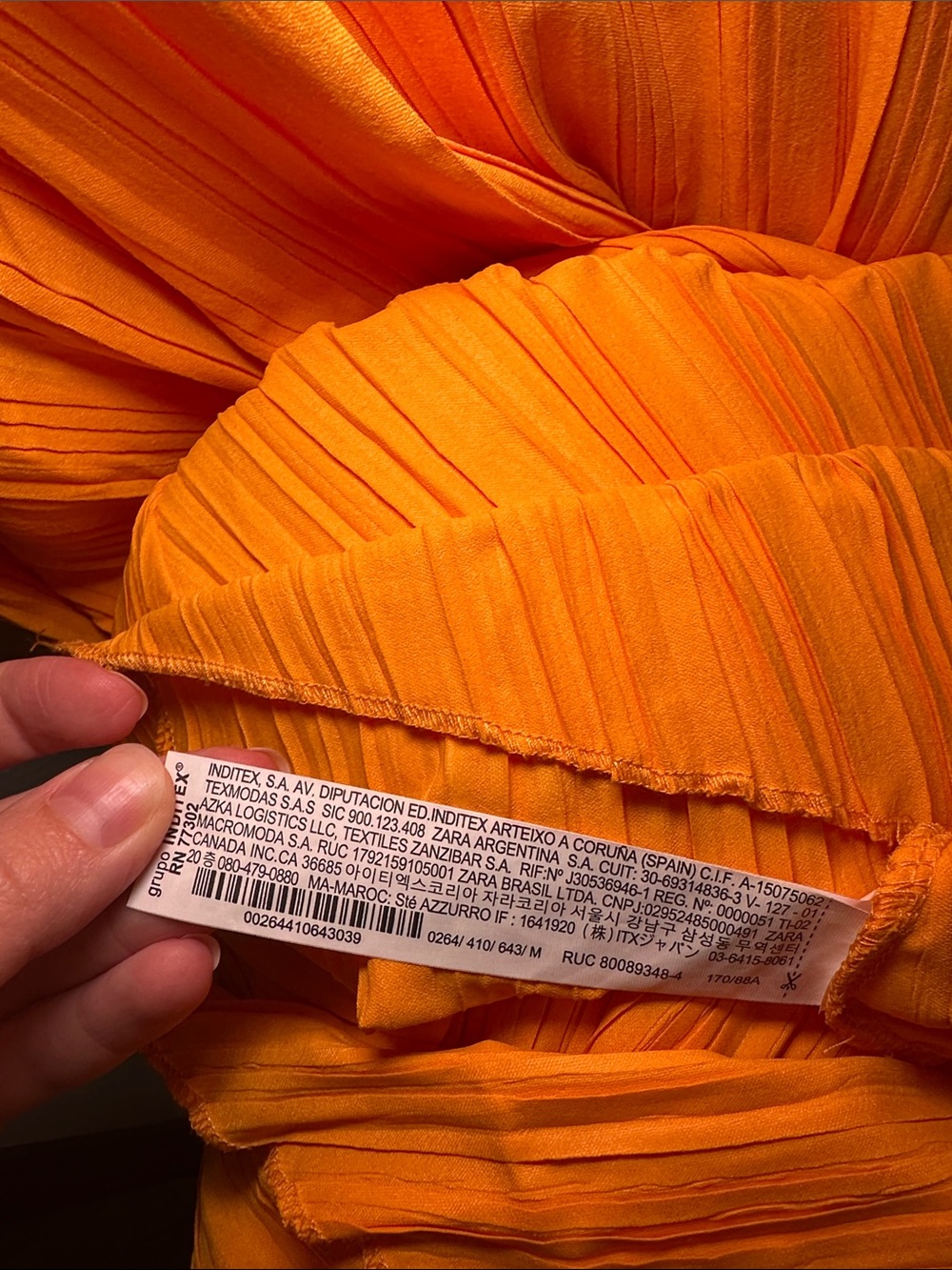 Zara Orange Pleated Halter Maxi Dress Medium - Picture 9 of 14